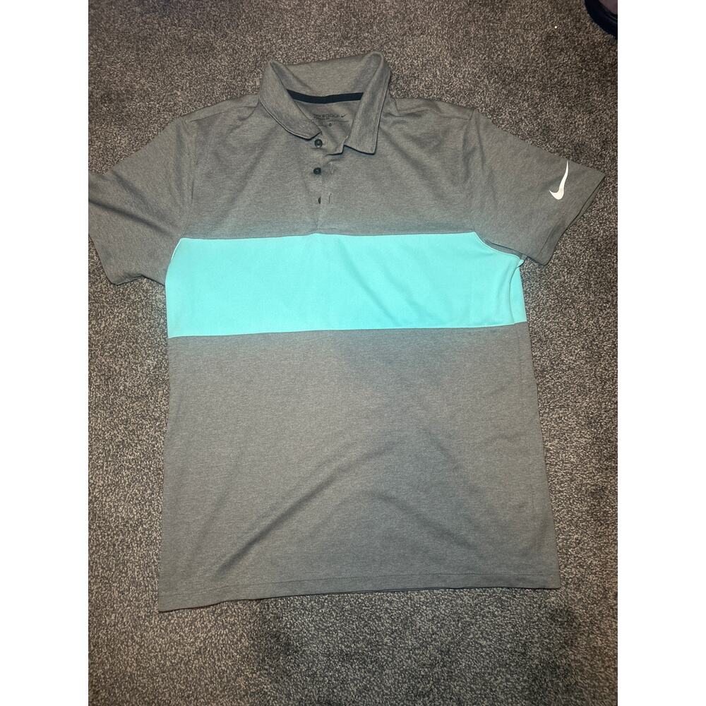 Nike Dri-Fit Golf Polo Grey Blue Men's Size medium 
  833067 092